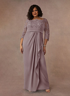 Azazie Bernadine vestidos de madre de la novia Vestido de Malva Vintage de Encaje de Recto image6