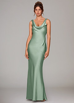 Azazie Rylina Robes de demoiselle d'honneur Robe Sirène en Satin extensible Agave image1