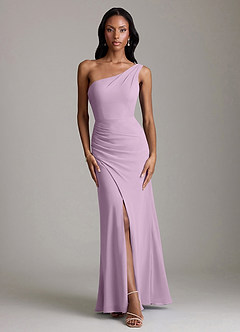 Azazie Madelyn Bridesmaid Dresses Wisteria Mermaid One Shoulder Chiffon Convertible Dress image6