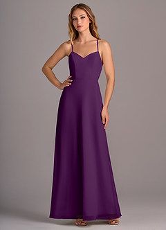 Azazie Mei Bridesmaid Dresses Grape A-Line Chiffon Dress image3