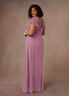 Azazie Reneya Mother of the Bride Dresses Vintage Mauve A-Line Pleated Mesh Dress image9