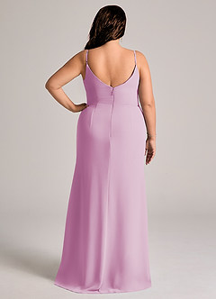 Azazie Deandra Bridesmaid Dresses Candy Pink Mermaid Pleated Chiffon Dress image8