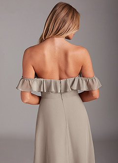 Azazie Lyra Bridesmaid Dresses Frost A-Line Chiffon Convertible Dress image8