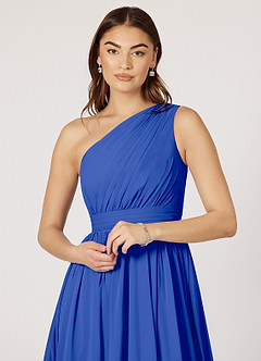 Azazie Mathilda Bridesmaid Dresses A-Line One Shoulder Chiffon Asymmetrical Dress image5