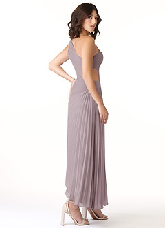 Azazie Kirra Bridesmaid Dresses Dusk A-Line One Shoulder Chiffon Dress image4