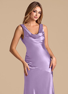 Azazie Rylina 신부 들러리 드레스 인어 메탈릭 새틴 바닥 길이 드레스 image7