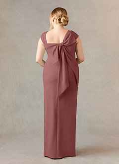 Azazie Ellen Mother of the Bride Dresses Desert Rose Sheath Side Slit Stretch Crepe Dress image2