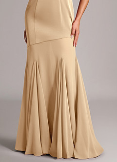 Azazie Uma Bridesmaid Dresses Champagne Mermaid Strapless Chiffon Convertible Dress image6