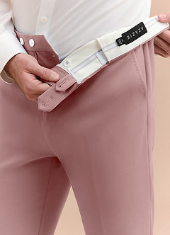 front James Dusty Rose Structured Stretch Dress Pants