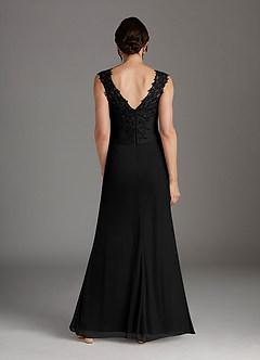 Azazie Edelin Mother of the Bride Dresses Black A-Line Sweetheart Neckline Pleated Mesh Dress image5