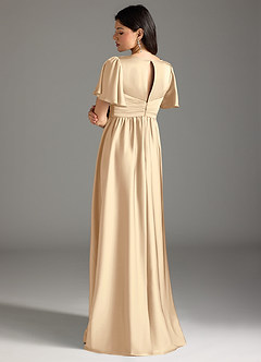 Azazie Verna Brautjungfernkleider für Schwangere A-Linie Gestreift Stretch-Satin Bodenlänge Kleid image2