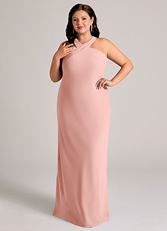 Azazie Doretta Bridesmaid Dresses Rosette Mermaid Pleated Chiffon Dress image9