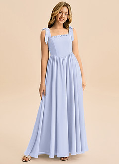 Azazie Delia Junior Abito A-Line in Chiffon Fiocco Lavanda image1