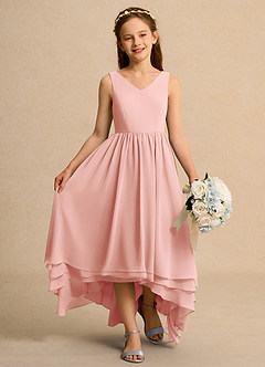 Azazie Kitten Girl Jurken voor bloemenmeisjes A-Lijn Jurk van Chiffon Rozet image4