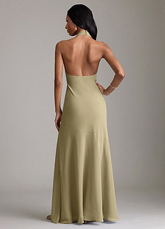 Azazie Lorena Bridesmaid Dresses Moss Green Mermaid Pleated Chiffon Dress image2