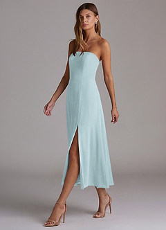 Azazie Wren Bridesmaid Dresses Mist A-Line Strapless Chiffon Dress image3