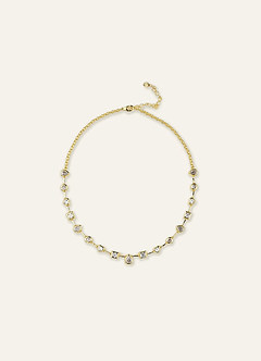 front Collier serti de cristaux mélangés