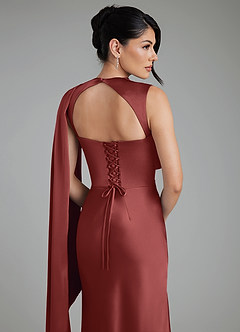 Azazie Taj Bridesmaid Dresses Terracotta Mermaid Corset Stretch Satin Dress image9