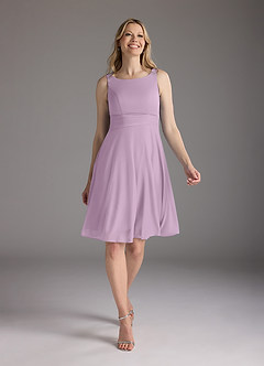 Azazie Sunny Final Sale Wisteria A-Line Pleated Mesh Dress image5