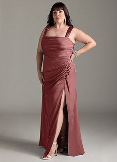 Azazie Jesaphine Bridesmaid Dresses Amethyst Sheath Bow Stretch Satin Dress image11