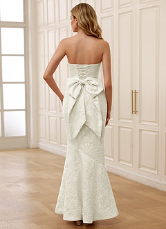 Jiral Crema Abito da ballo in jacquard a sirena image2