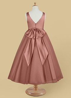 Azazie Marybell Flower Girl Dresses Cedar Rose A-Line Bow Tulle Dress image6