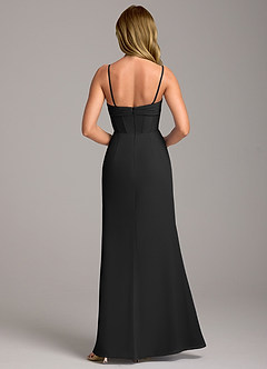 Azazie Chantel Bridesmaid Dresses Black Sheath Strapless Chiffon Convertible Dress image6