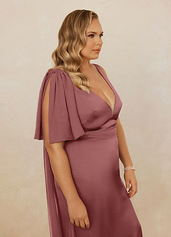 Christian Siriano Bridal for Azazie 1011 Robes de demoiselle d'honneur Robe Sirène en Satin extensible Arc Améthyste image17