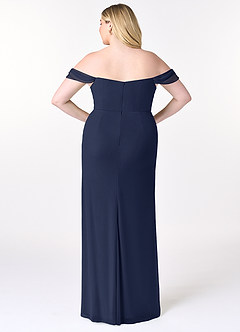 Azazie Tessa Bridesmaid Dresses Dark Navy Sheath Sweetheart Off-The-Shoulder Mesh Convertible Dress image9