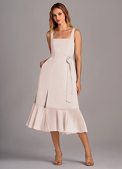 Azazie Deb Bridesmaid Dresses Rose Petal A-Line with Pockets Chiffon Convertible Dress image1