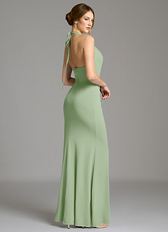 Azazie Gwyneth Robes de demoiselle d'honneur Robe Sirène en Jersey extensible de qualité supérieure Plissée Vert Sauge image2