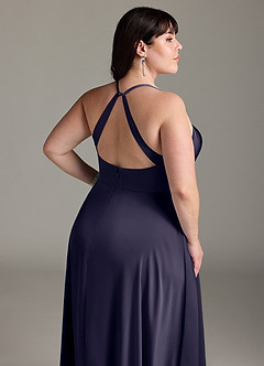 Azazie Davis Bridesmaid Dresses Stormy A-Line Pleated Stretch Satin Dress image12