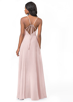 Azazie Everleigh Bridesmaid Dresses Blushing Pink A-Line Sweetheart Pleated Chiffon Dress image2