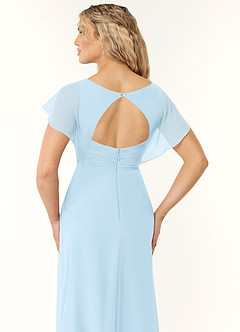 Azazie Rylee Bridesmaid Dresses Sky Blue A-Line Pleated Chiffon Dress image2
