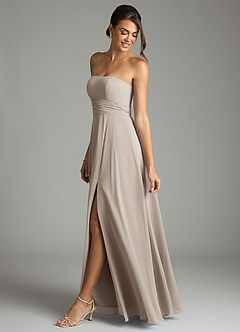 Azazie Tamira Suknie dla druhen Linia A Pofałdowany Szyfon Do ziemi Sukienka image3