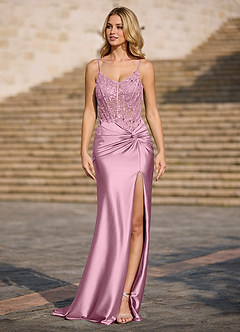 Radiance Rose Poudré Robe de bal fourreau en jersey ornée de perles image6