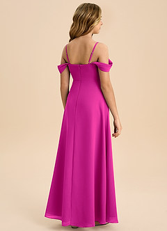 Azazie Anselie Junior Vestido de Fucsia de Gasa de Corte en A con Vestidos sin tirantes image2