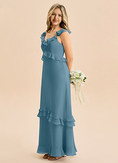 Azazie Tavie Junior Bermuda A-Line Ruched Chiffon Dress image6