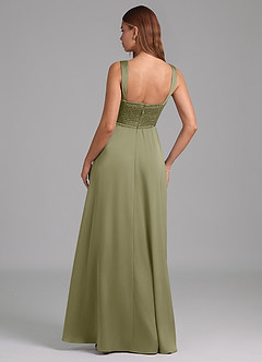 Azazie Rosaline Suknie dla druhen Linia A Rozcięcie z boku Satyna elastyczna Do ziemi Sukienka image2