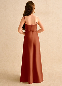 Azazie Fishie Junior Formal Flower Girl Klänningar Klä A-Line i Matt satäng image7