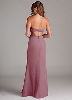 Azazie Leonis Bridesmaid Dresses Vintage Mauve Sheath Strapless Chiffon Convertible Dress image5