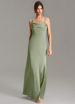 Azazie Egypt Robes de demoiselle d'honneur Robe Sirène en Satin extensible Décolleté en cœur Pistache image3