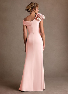 Azazie Gwynne vestidos de madre de la novia Vestido de Rosa Rubor de Crepé elástico de Corte Sirena con Vestidos sin tirantes image3