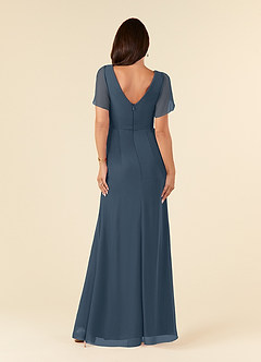 Azazie Marianne Mother of the Bride Dresses Neptune Sheath V-Neck Pleated Chiffon Dress image2