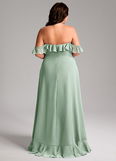 Azazie Lyra Bridesmaid Dresses Agave A-Line Chiffon Convertible Dress image12