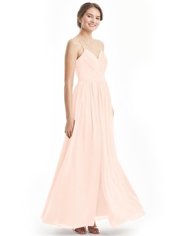 Azazie Cora Bridesmaid Dresses Pearl Pink A-Line Pleated Chiffon Dress image7