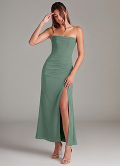 Azazie Leonis Abiti da Damigella Abito Convertibile Sirena in Chiffon Senza Cinturino Eucalipto image1