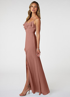 Azazie Natalia Bridesmaid Dresses Cedar Rose A-Line Chiffon Dress image3