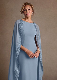 Azazie Artemisia Klänningar till brudens mor Klä Tubklänning i Chiffong Spets Dammblå image6