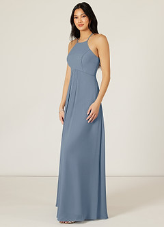 Azazie Sarah Bridesmaid Dresses Twilight Empire Pleated Chiffon Dress image4